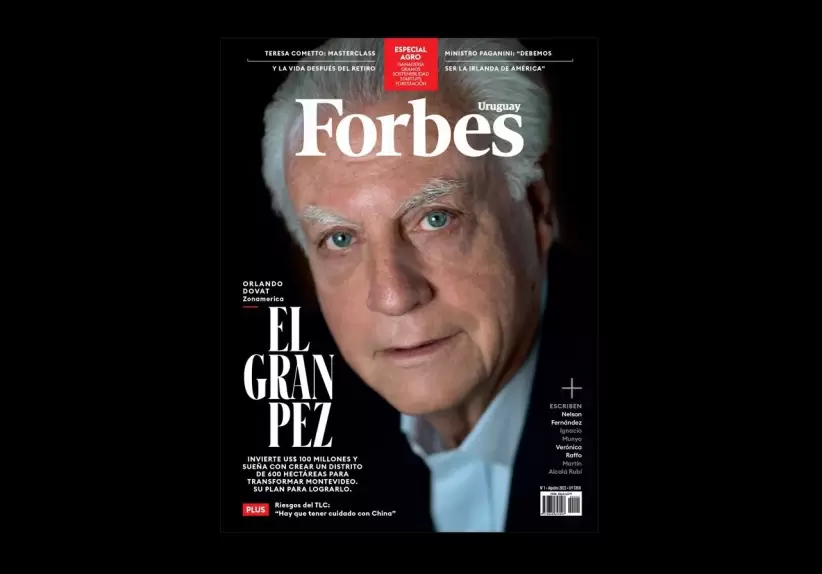 Tapa de la primera edicin de Forbes Uruguay: Orlando Dovat.