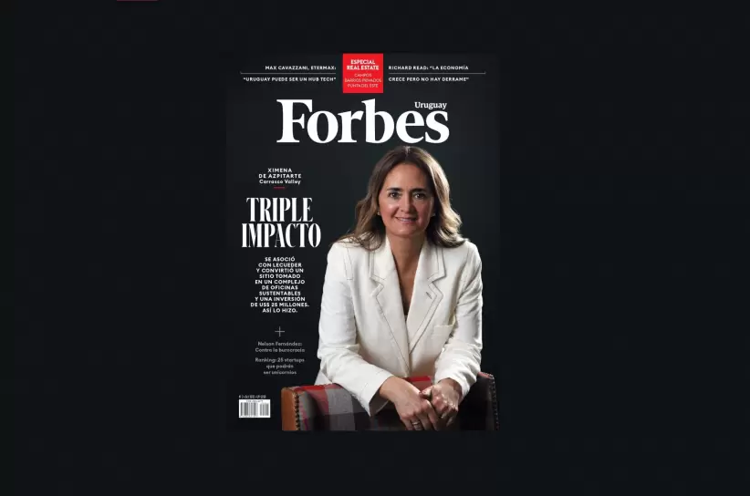 Tapa de segunda edicin de Forbes Uruguay, con Ximena de Azpitarte. Crdito: Cecilia Perriard.