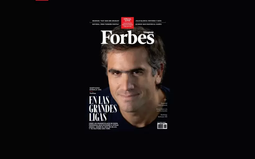 Forbes Uruguay, tapa de su tercera edición (diciembre 2022). Crédito: Cecilia Perriard.