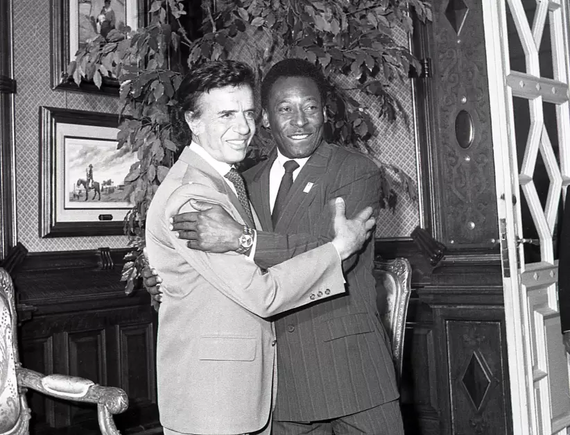Pelé y Carlos Menem