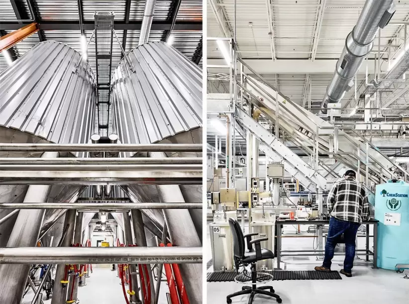 La fábrica de Athletic Brewing en Milford, Connecticut puede producir 480 latas de cerveza por minuto