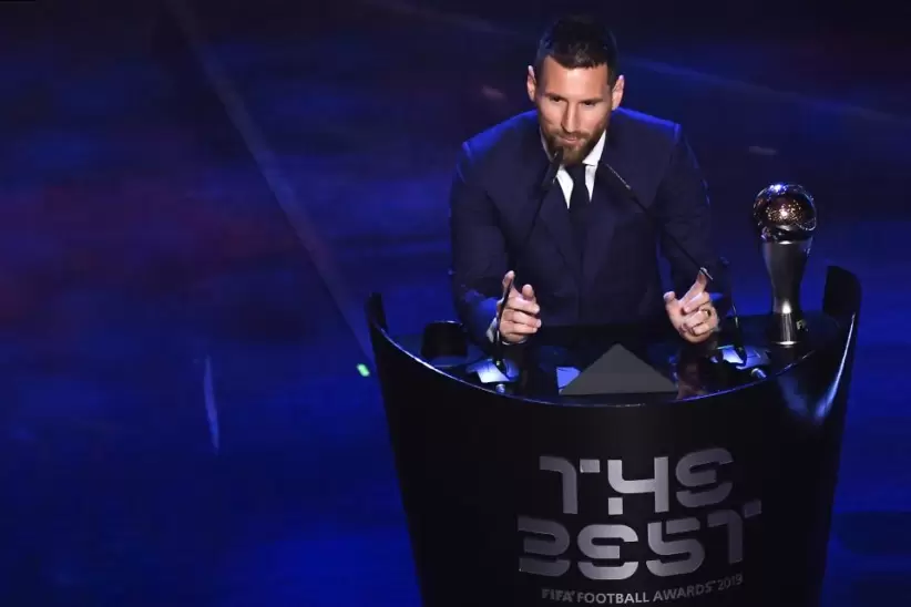 Messi en la entrega de los premios The Best.