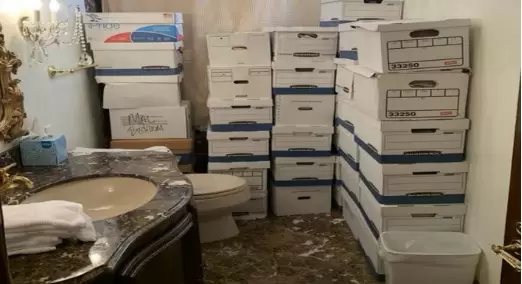Las cajas de documentacin halladas en la residencia de Donald Trump