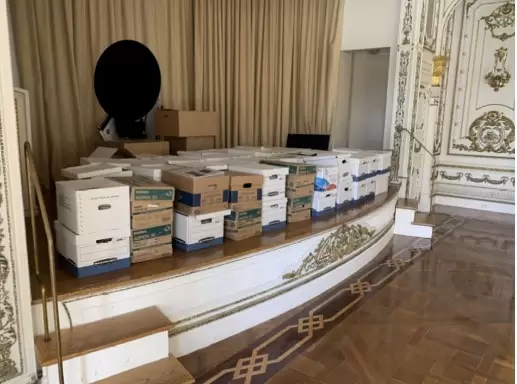 Las cajas de documentacin halladas en la residencia de Donald Trump