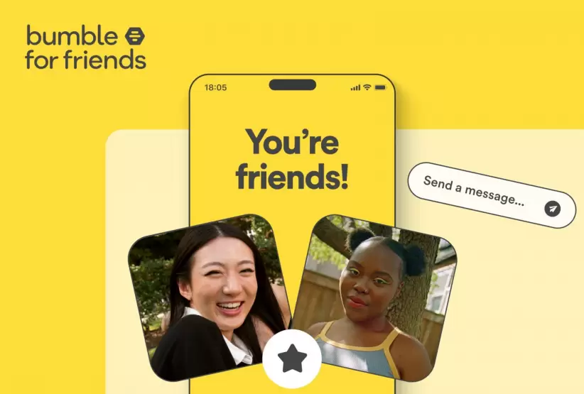 Bumble for friends es una app distinta a la versión de citas destinada a generar amistades