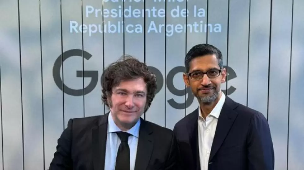 Javier Milei y Sundar Pichai