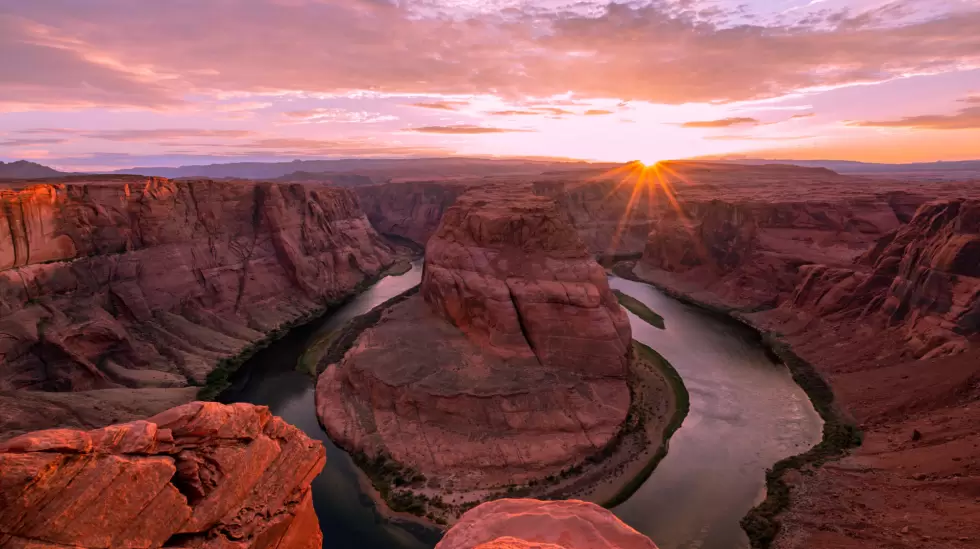 Horseshoe Bend At Sunset