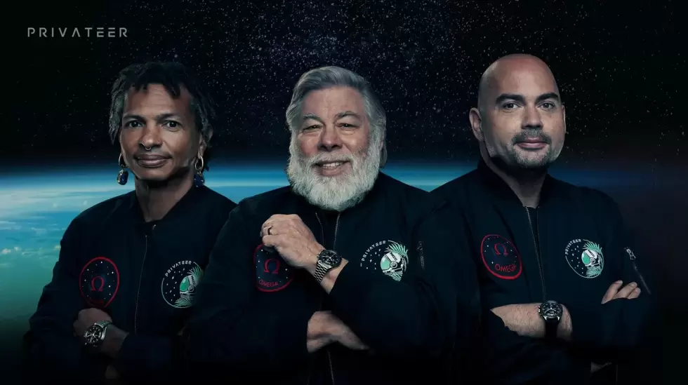 Dr. Moriba Jah, Steve Wozniak y Alex Fielding, fundadores de Privateer