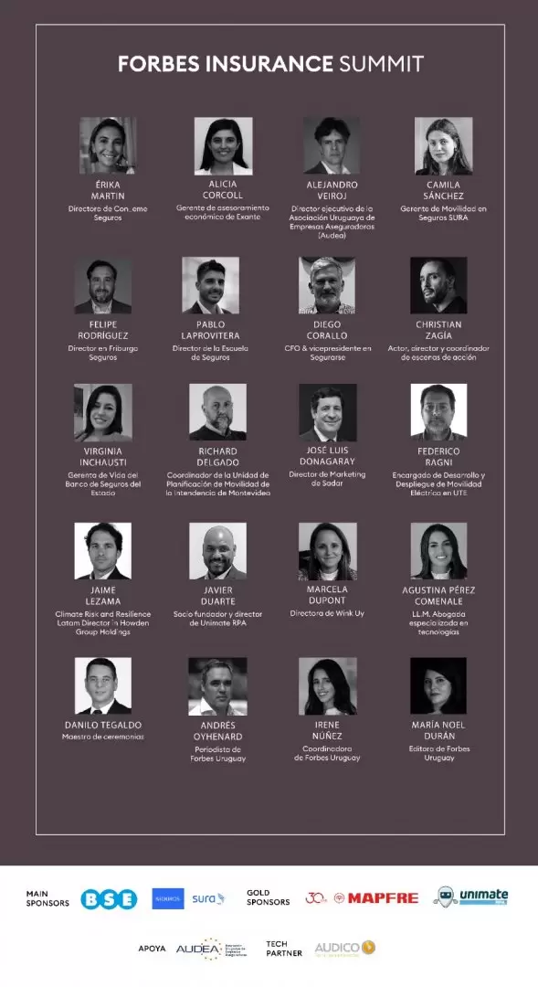 Speakers Forbes Insurance Summit Uruguay 2024.