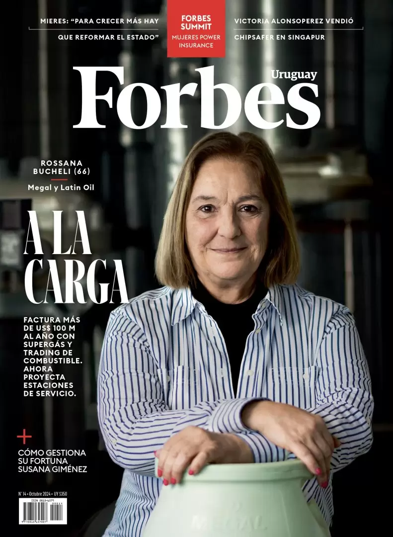 Tapa de la decimocuarta edicin impresa de Forbes Uruguay. Foto: Leonardo Main. Diseo: Cecilia Perriard.