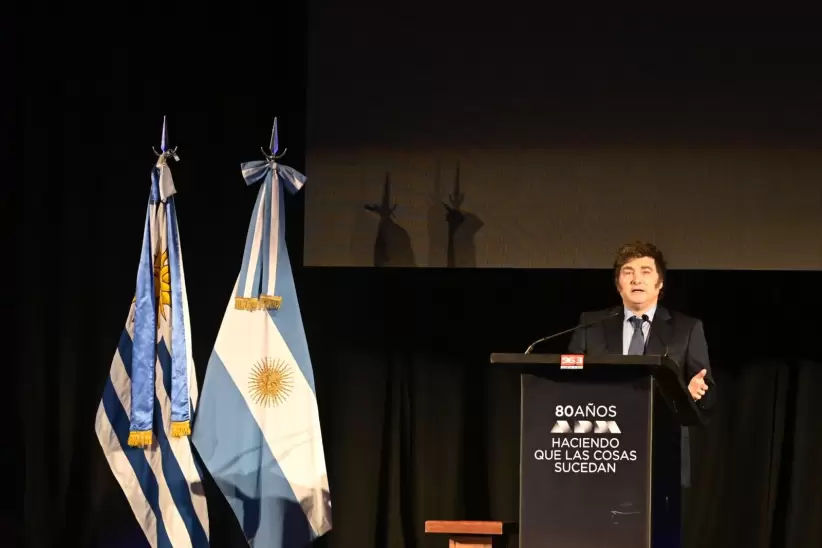 Javier Milei, presidente de Argentina, en charla de ADM. Foto: Leonardo Main.