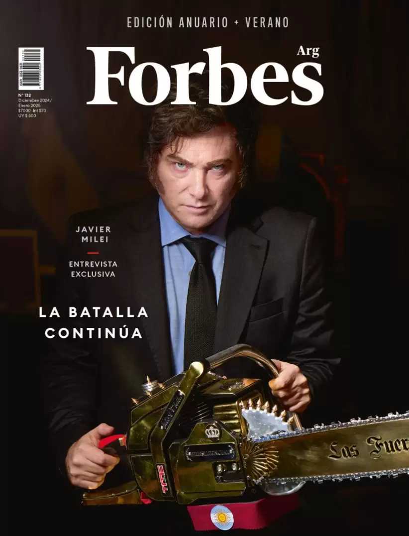 Javier Milei  
Tapa Forbes Argentina 
Edicin Diciembre 2024 / Enero 2025
Foto: Ale Baccarat