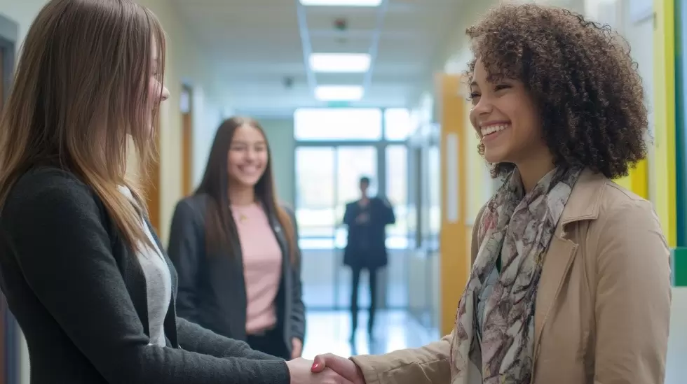 ai generado, mujeres, negocio, gente, oficina, sonrisa, equipo, cita, grupo, tra