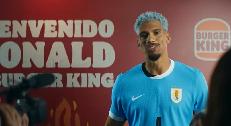 Ronald Araújo es el nuevo embajador de Burger King. Foto: Captura.