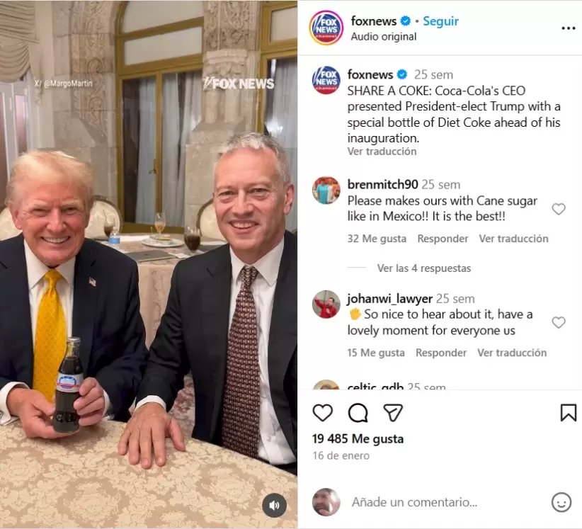 coca cola trump enero 2025