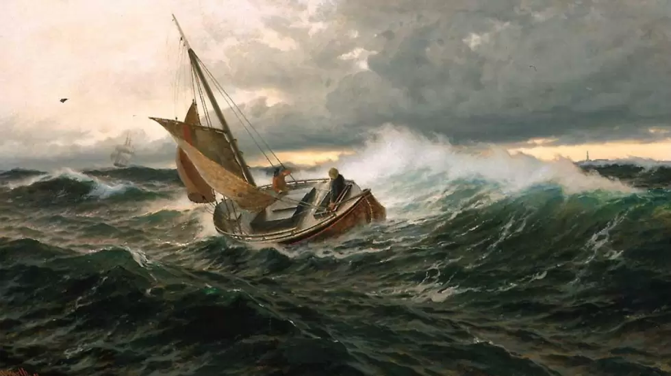 Obra de Carl Wilhelm Bckmann Barth, "Pilot boat in heavy sea"