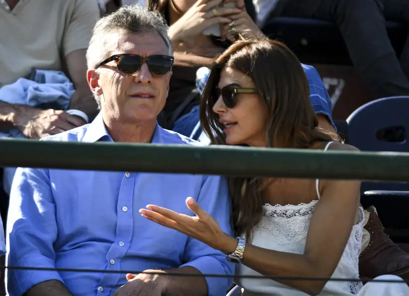 BUENOS AIRES, ARGENTINA - DECEMBER 11: Former president of Argentina Mauricio Macri and his wife Juliana Awada attend the final match of the 128th Arg
