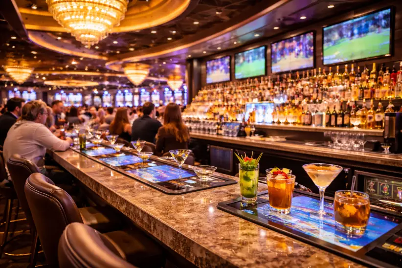 Barra de tragos en un casino