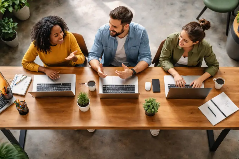 Networking, Cowork, trabajo, contacto de trabajo (Imagen creada con IA)