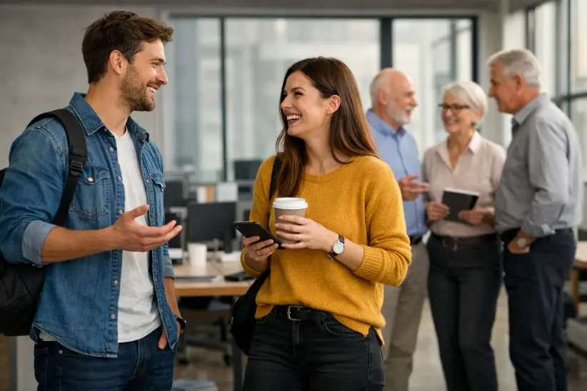 Empleados, oficina, Generación Z, Empresas (Imagen creada con IA)