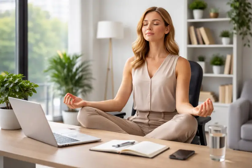Meditación, yoga, mindfulness (Imagen creada con IA)