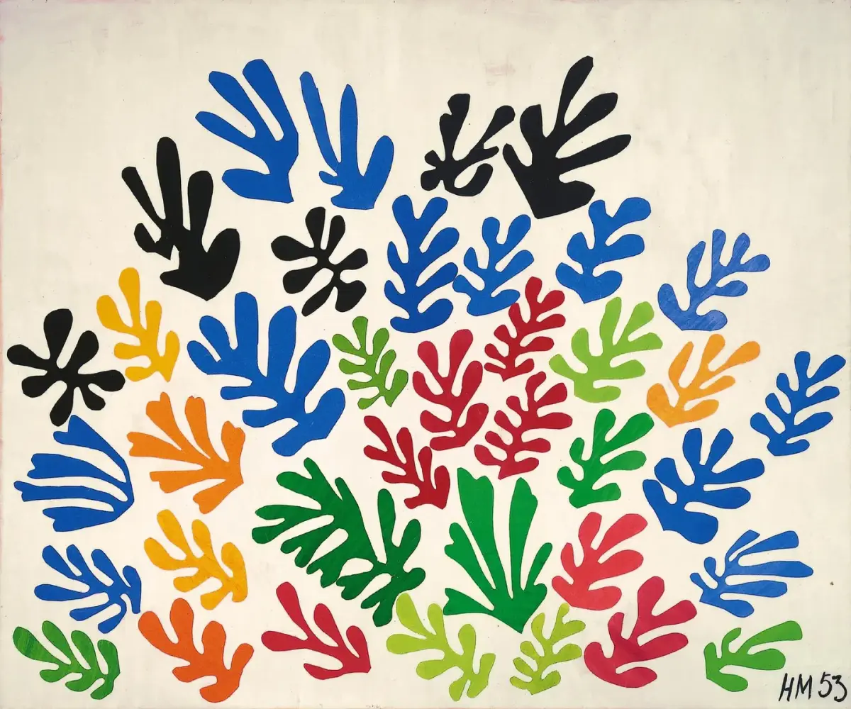 'La Gerbe' (La gavilla), 1953. Papeles pintados con gouache, recortados y pegados sobre papel montado en lienzo.
