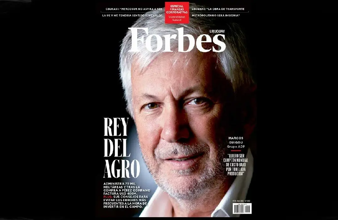 Agro, inversiones récord y finanzas corporativas: Marcos Guigou en tapa de la edición 23 de Forbes Uruguay