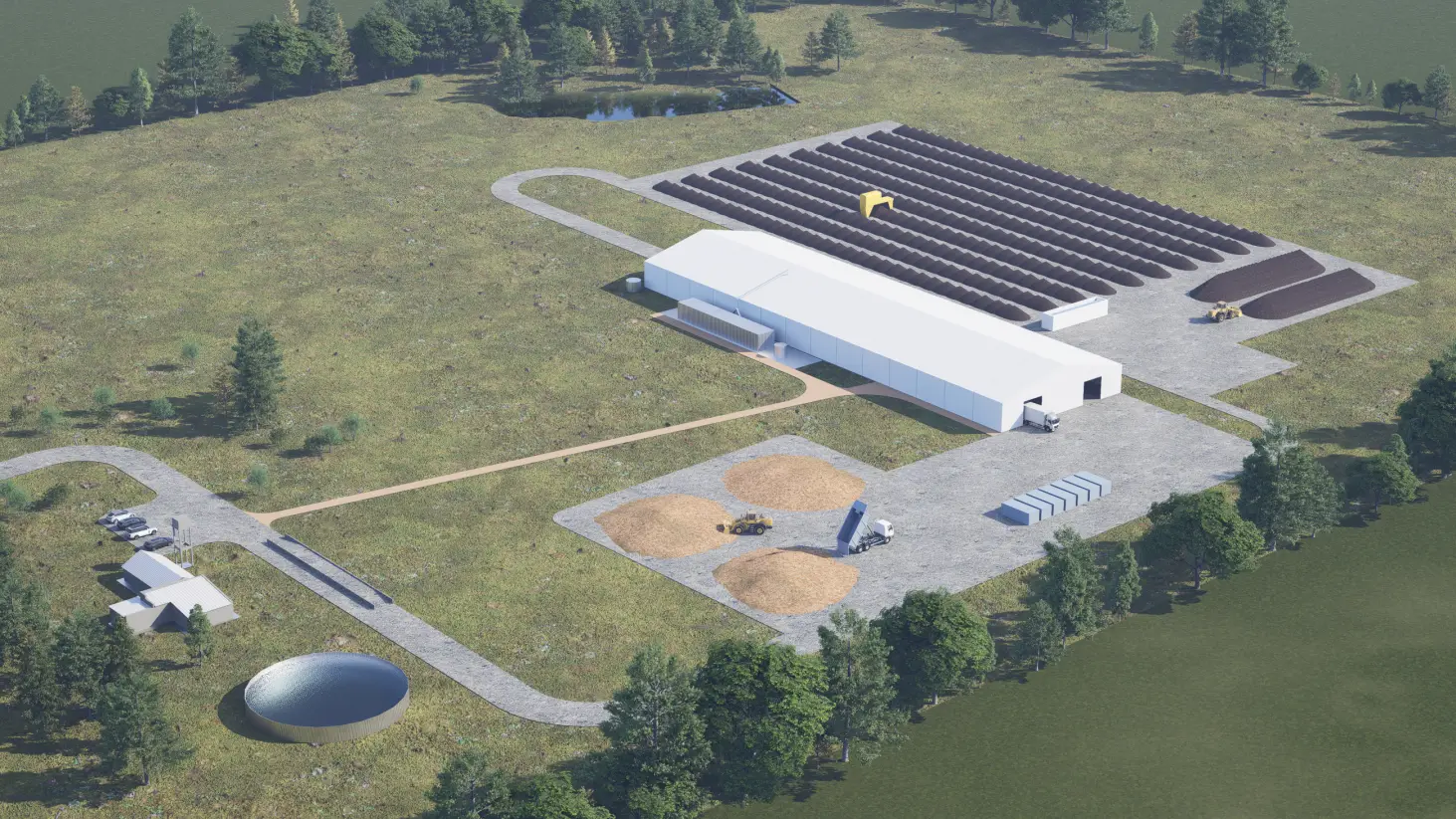 Render de la planta de compostaje industrial de Resiter