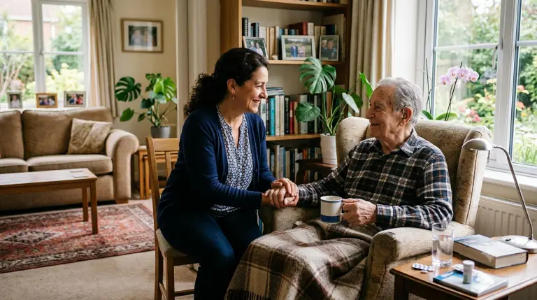 SE PUEDE USAR/Cuidador, tercera edad, anciano.              Foto: Ilustración creada con IA