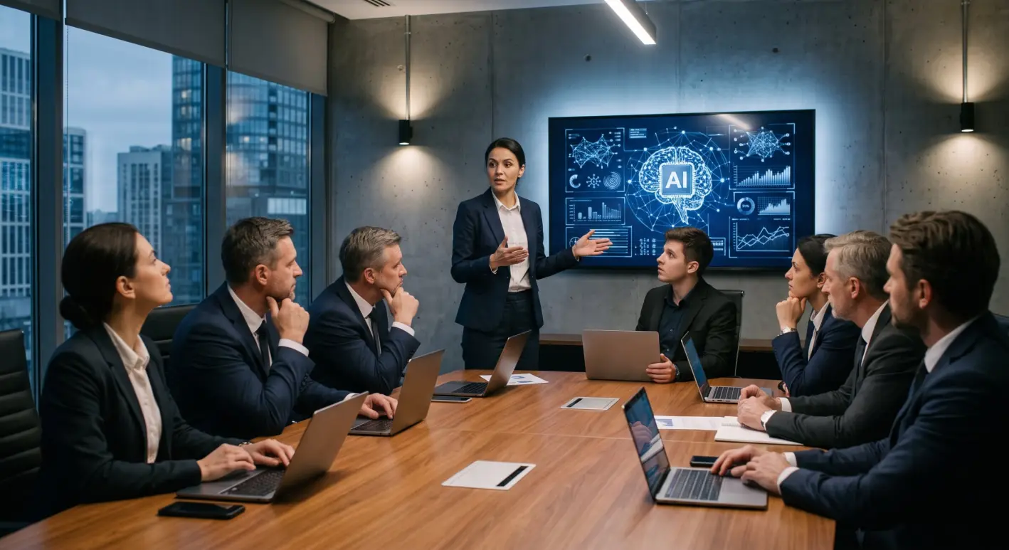 IA, Inteligencia Artificial, empresas (Imagen generada con Gemini)
