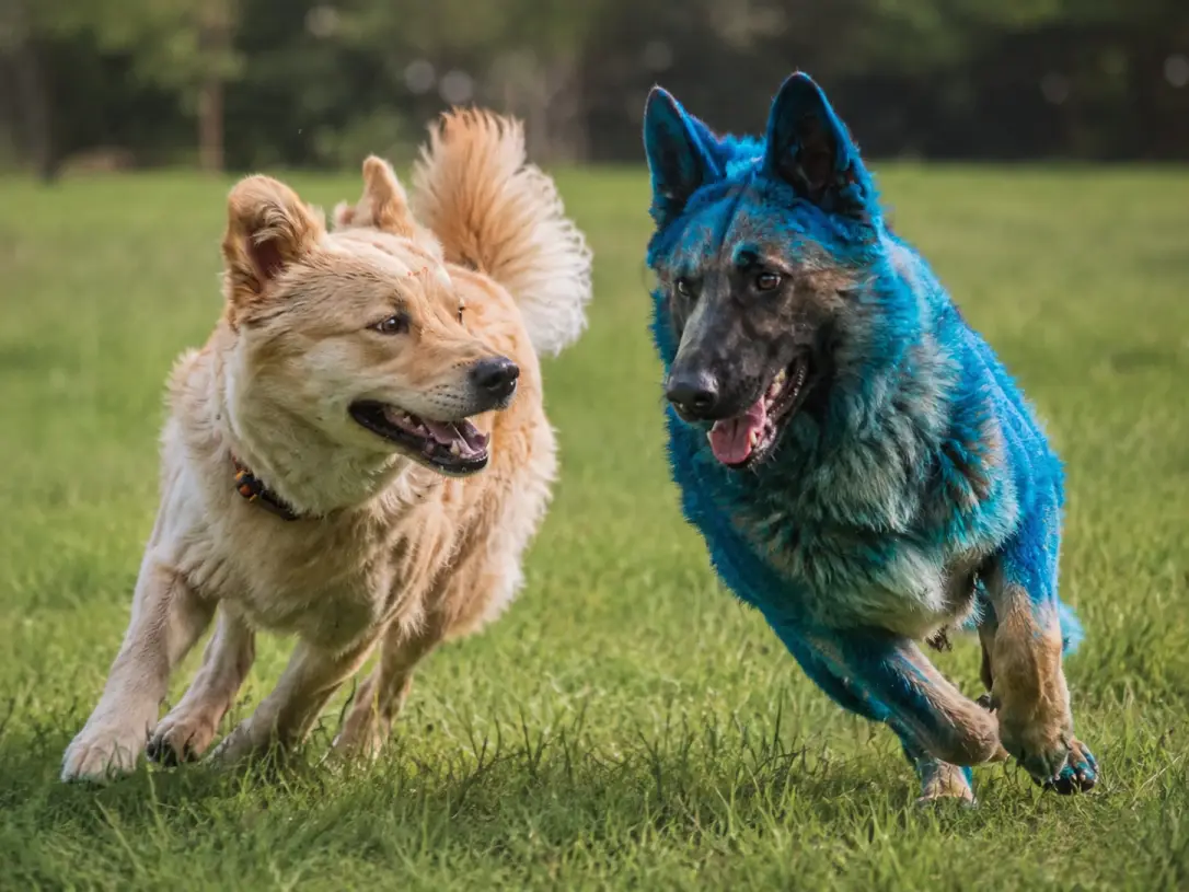 Perros azules (Imagen creada con IA)