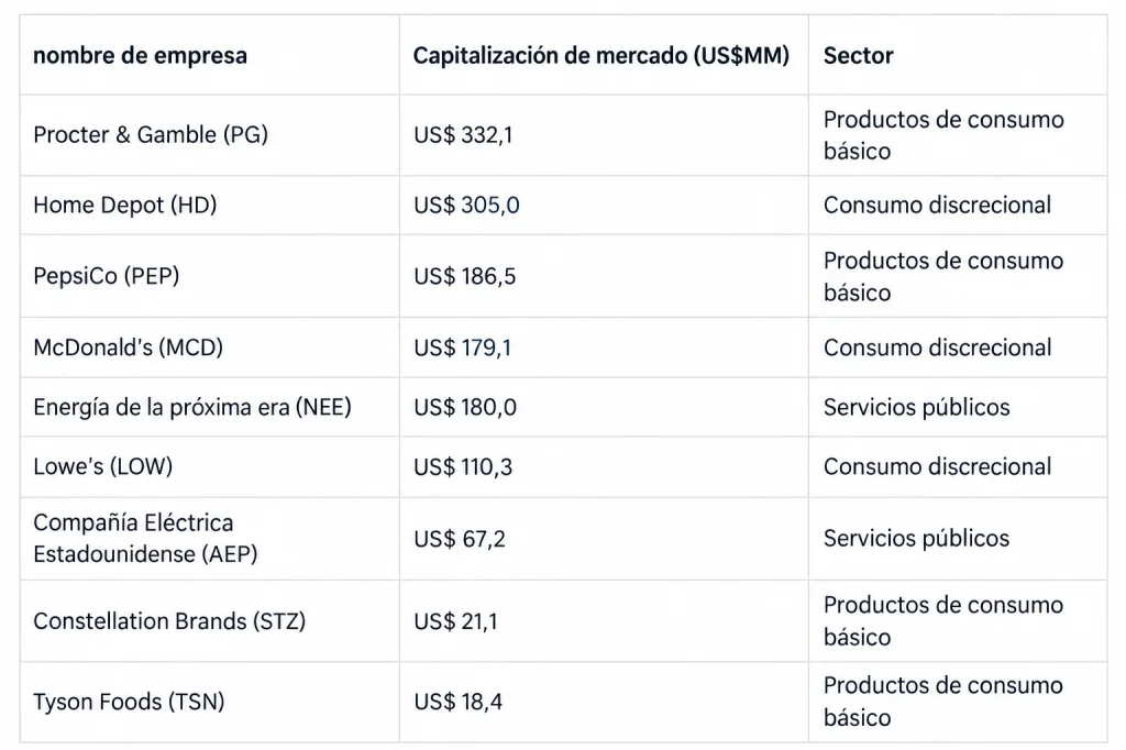 Tabla de acciones. - Foto: Forbes US traducida con IA.