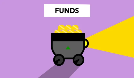 Ilustración de un carro lleno de monedas de oro que simboliza fondos y el futuro de la inversión.